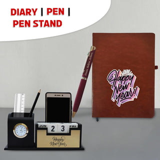 New Year Gift Hamper - Pen, Diary, and Pen Stand