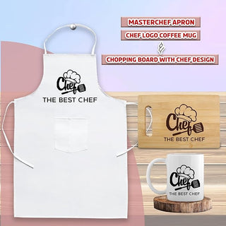 Apron, Mug & Chopping Board with 'The Best Chef' Engraving