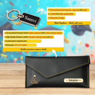Customized Graduation Combo for Women - Women's Clutch,Key-Chain and Mug