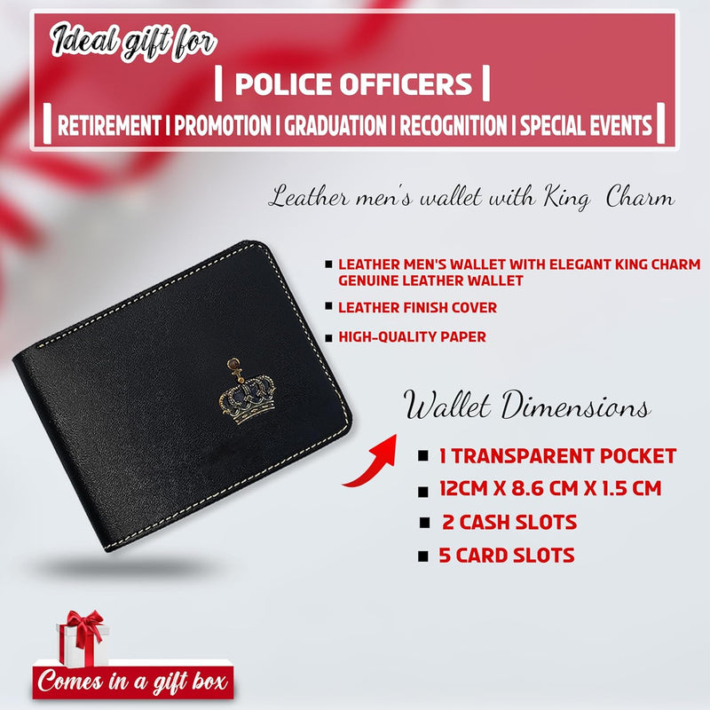 Gifts Police Set NP – Engraved Pen, Keychain, Bottle, Diary & Wallet with King Charm – Luxury Gifts for Officers