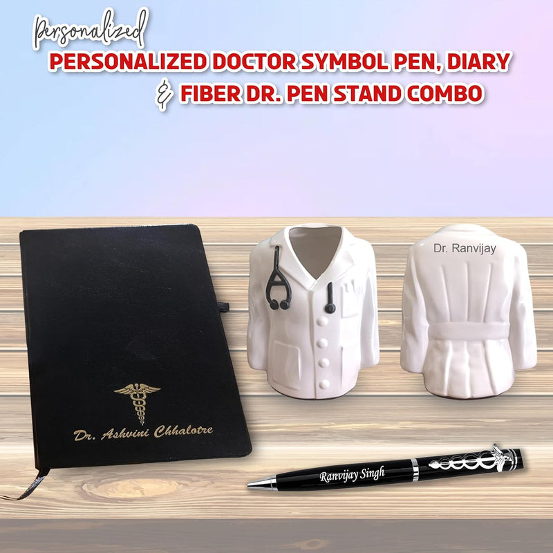 Doctor's Gift Set: Coat Pen Stand, Symbol Pen & Engraved Diary.