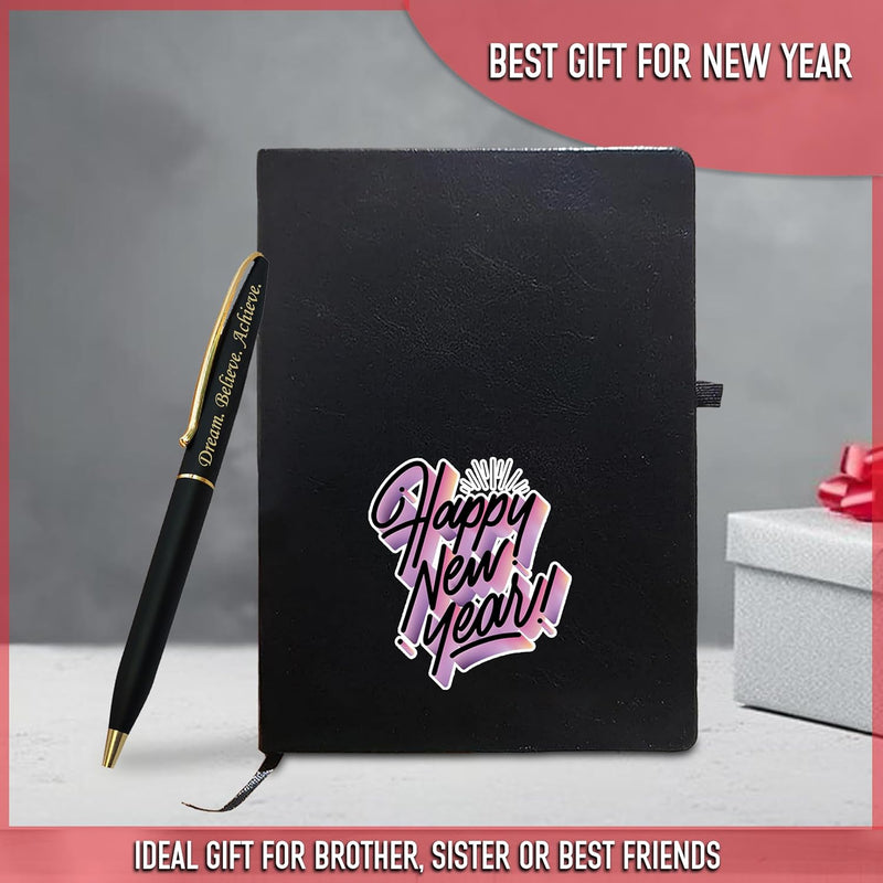 New Year Gift Set - Diary & Pen-Black