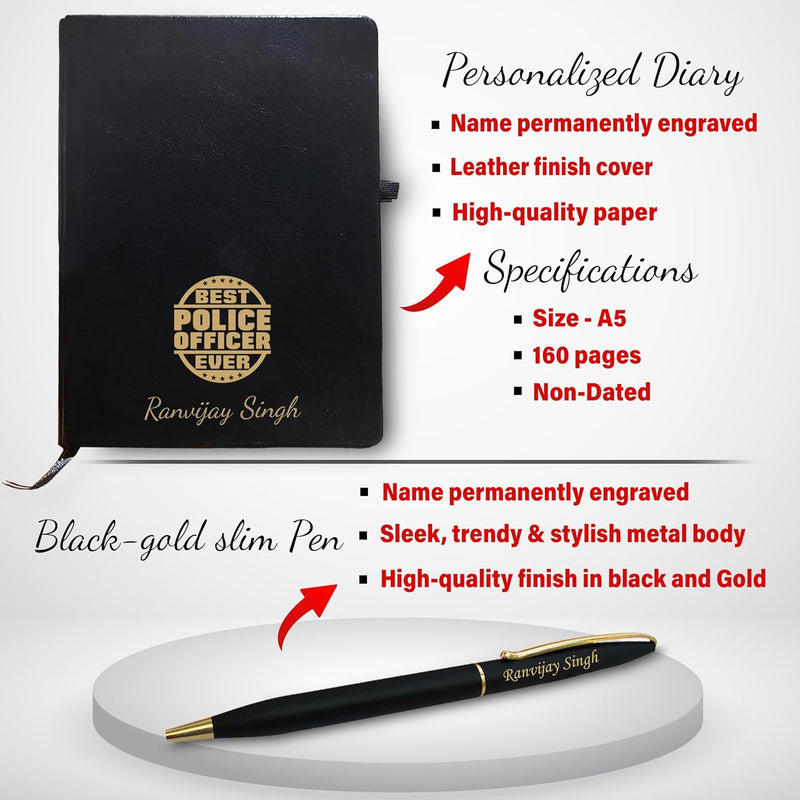 Officer Gift Set: Pen, A5 Diary & Pen Stand.