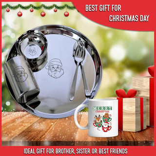 SAVRI Christmas Gift Hamper - Stainless Steel Meal Set & Ceramic Mug