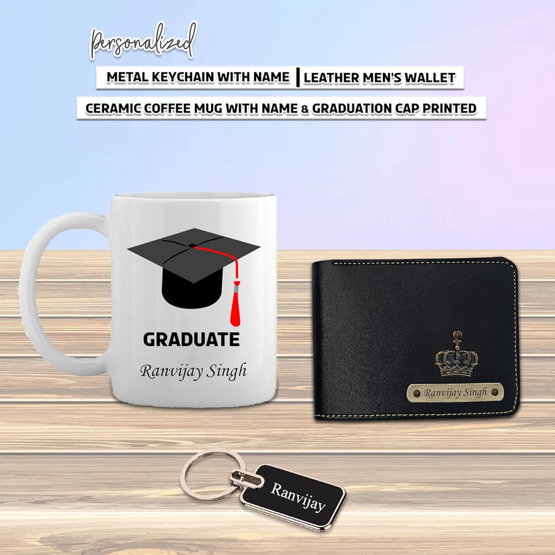 Graduation Combo for Men - Men's Wallet, Key-Chain, Coffee Mug.