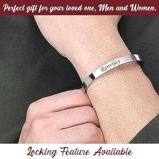 Black Lock Kada Bracelet - Custom Name Engraved