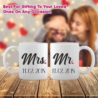 Customized Mr. & Mrs. Ceramic Mug Set