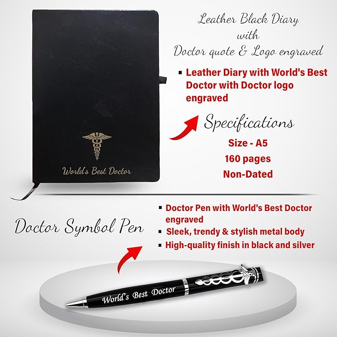 Doctor's Gift Set- Key-Chain, Black Bottle, Pen, Wallet, and Diary