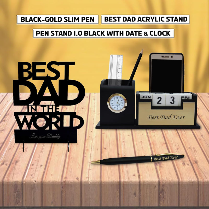 Father's Day Combo- Pen & Pen Stand 1.0 with Best Dad Acrylic Stand