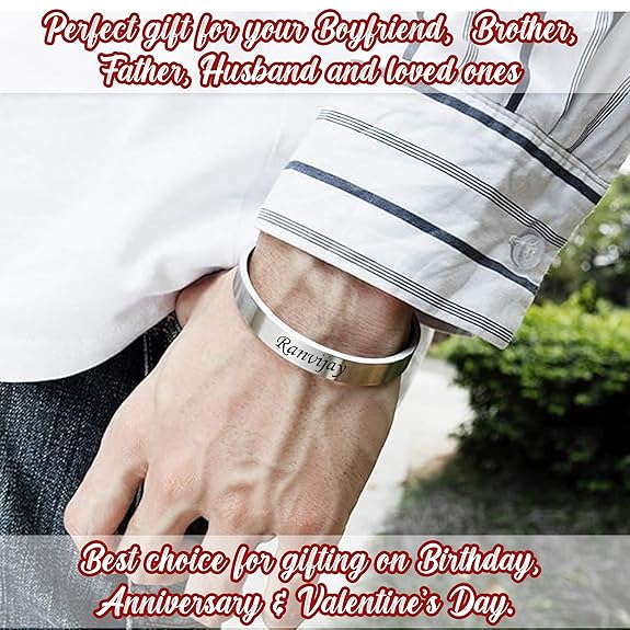 Personalized Men's Adjustable Kada - Custom Engraved Bracelet