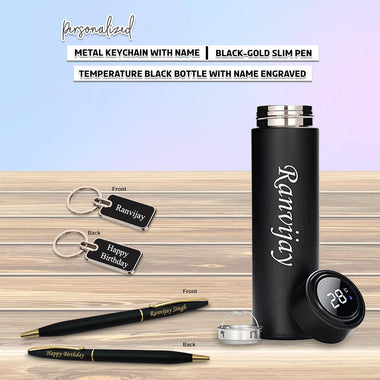 Birthday Set: Personalized Bottle, Pen & Keychain