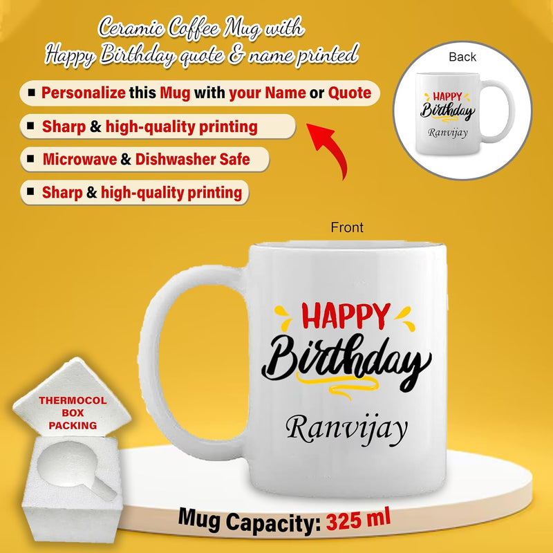 Birthday Gift Set: Custom Bottle, Mug & Photo LED Cushion