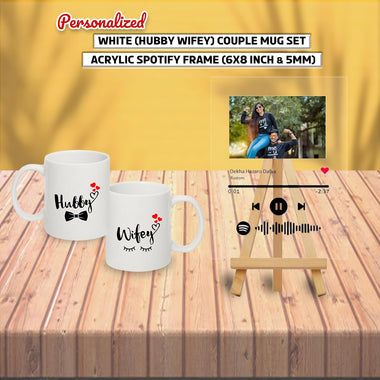 Anniversary Personalized Combo- Acrylic Spotify  Frame with Couple Mug Set.
