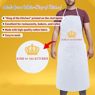 Father's Day Gift Combo- Black Bottle & Adult Apron White. Best gift for Father's Day