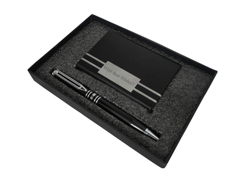 Pen and Card Holder (Black and Silver)