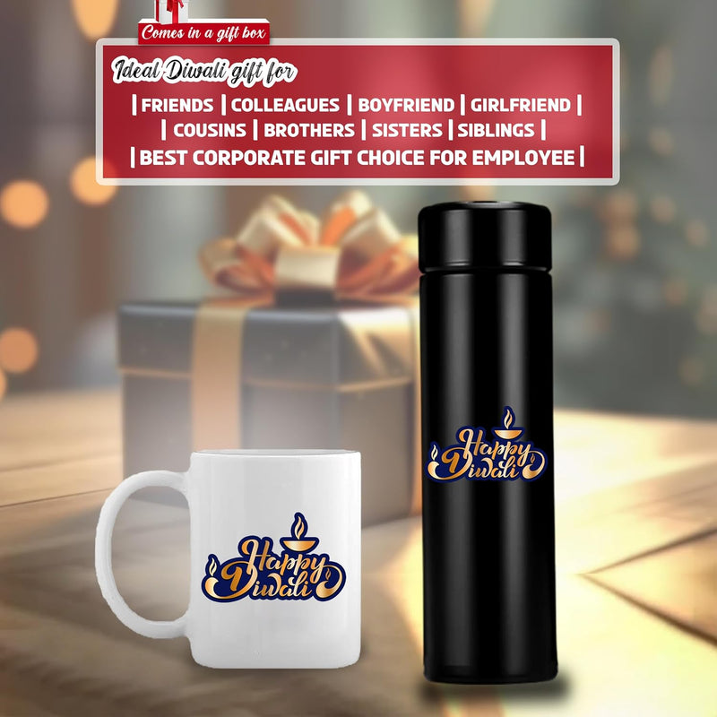 Deepawali Present Set - Black Bottle & Coffee Mug