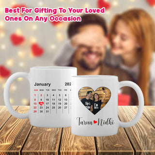 Customized Memorable Date Calendar Mug