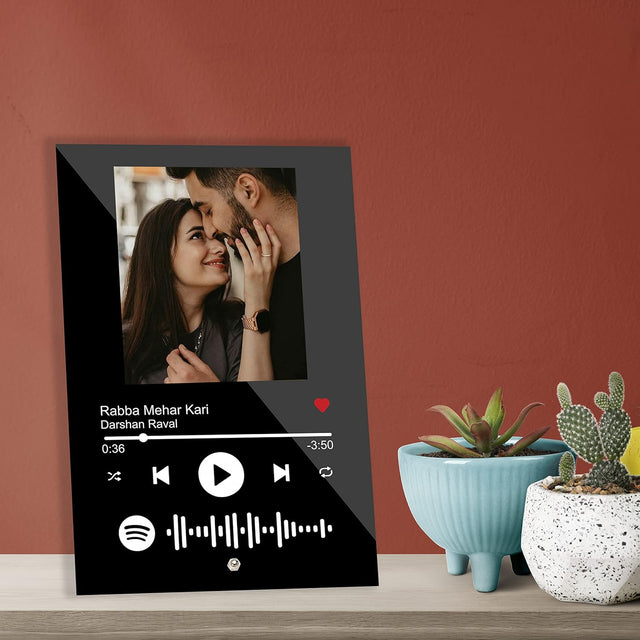 Personalized Black Acrylic Spotify Photo Frame-  Size (6x8)