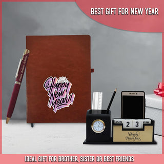 New Year Gift Hamper - Pen, Diary, and Pen Stand