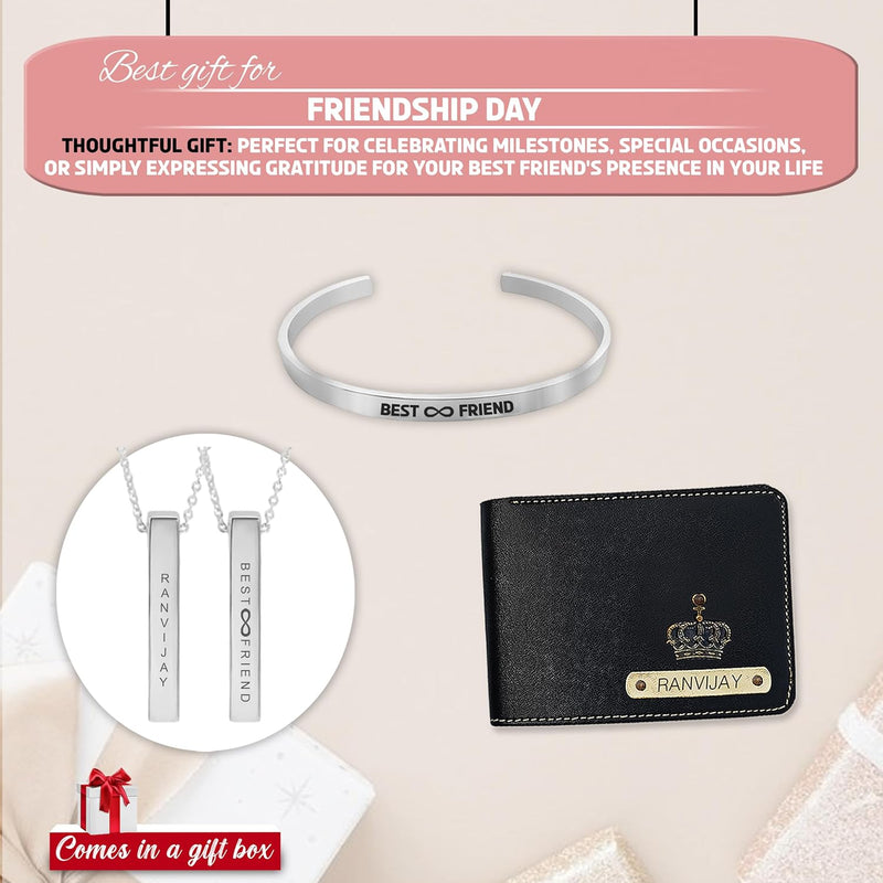 Friendship Day Combo: Silver Kada, Wallet & Pendants.