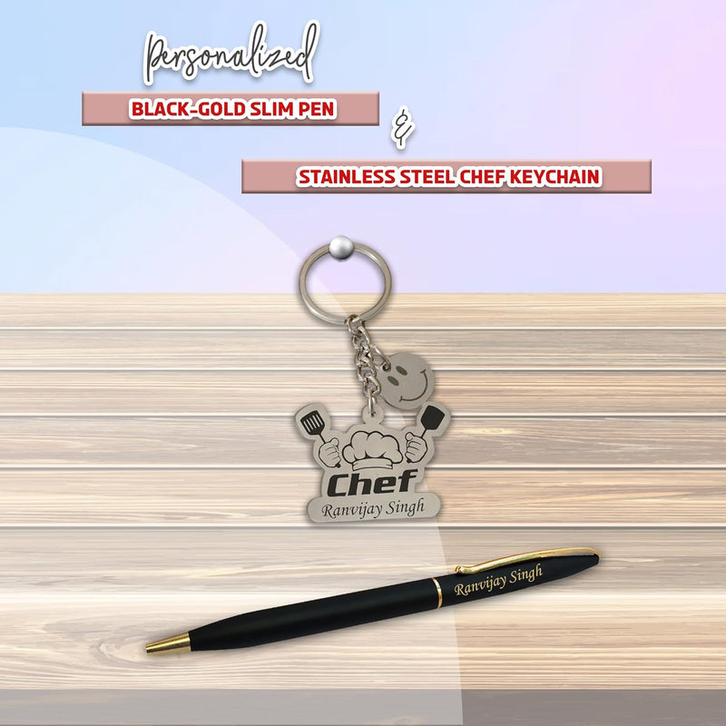 Chef's Gift Set-Custom Chef Keychain & Pen