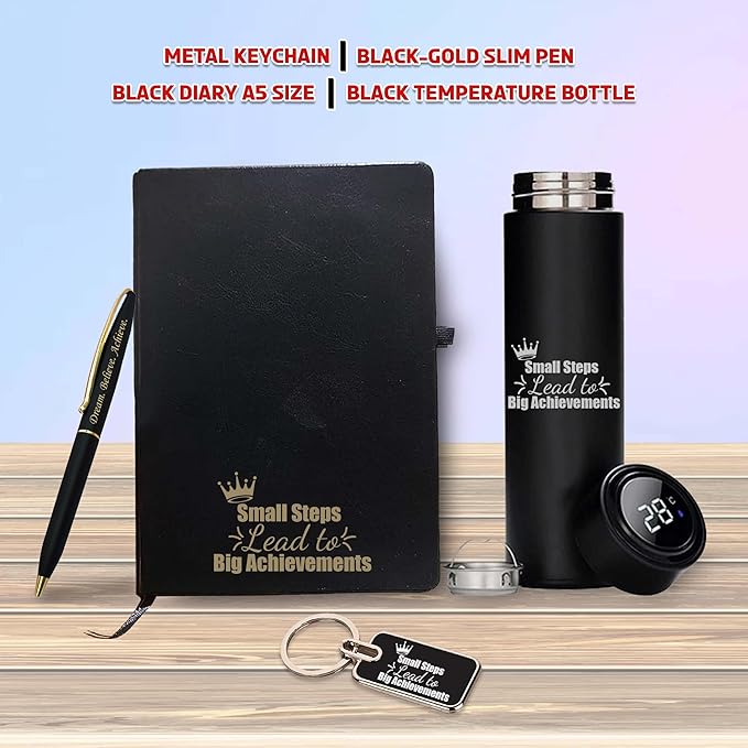 Corporate Gift Set - Pen, Keychain, Bottle,& Diary with Quote Engraved.