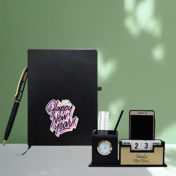 New Year Gift Hamper - Pen, Diary, and Pen Stand