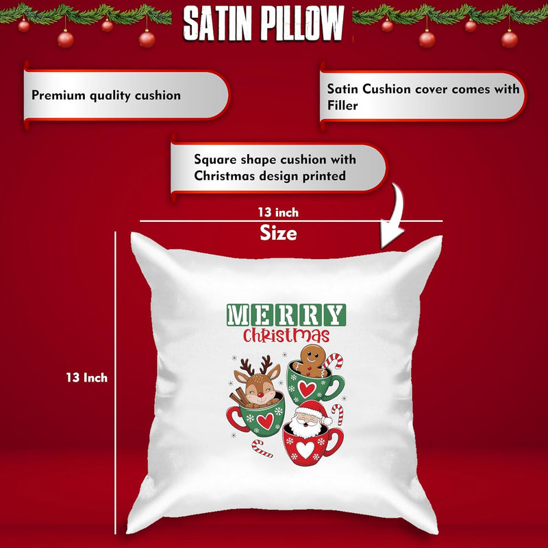 Christmas Gift Combo - Satin Cushion & Coffee Mug