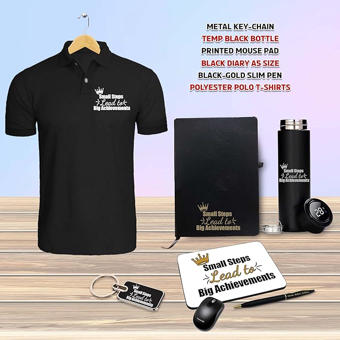 Corporate Gift Set –Pen , Keychain, Bottle, A5 Diary, Mouse Pad & T-Shirt With Quote Printed.