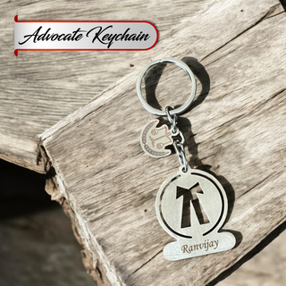 Custom Stainless Steel Keychain with Name Engraving – Profession-Themed Design