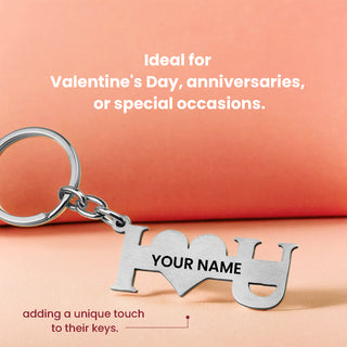 Personalized Stainless Steel Love Keychain with Engraved Name – Gift for Special One.