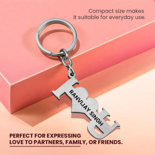 Personalized Stainless Steel Love Keychain with Engraved Name – Gift for Special One.