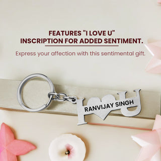 Personalized Stainless Steel Love Keychain with Engraved Name – Gift for Special One.