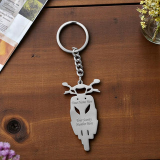 Personalized Stainless Steel Bike & Car Keychain with Name Engraved - Unique Gift for Birthdays for Car/Bike Lovers.