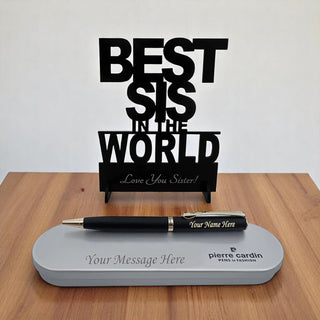 Personalized Pen with Best Sis Acrylic Stand