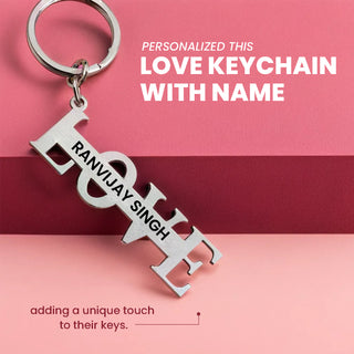 Personalized Stainless Steel Love Keychain with Engraved Name – Gift for Special One.