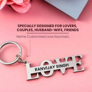 Personalized Stainless Steel Love Keychain with Engraved Name – Gift for Special One.