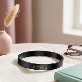 Customized Lock Kada Bracelet - Custom Name Engraved