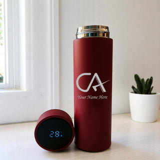 Temperature Water Bottle with CA symbol & Name Engraved.