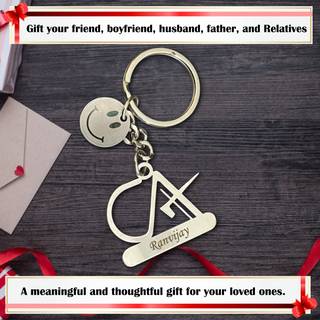 Custom Stainless Steel Keychain with Name Engraving – Profession-Themed Design