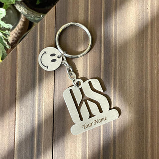 Custom Stainless Steel Keychain with Name Engraving – Profession-Themed Design