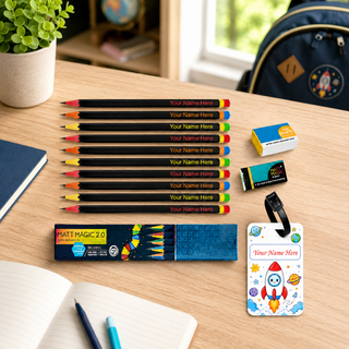 Customized Name Engraved Pencils with Name Tag for Kids