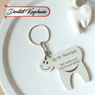 Custom Stainless Steel Keychain with Name Engraving – Profession-Themed Design