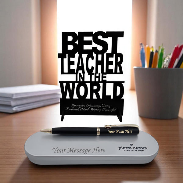 Personalized Pen with Name & Teacher's day Stand