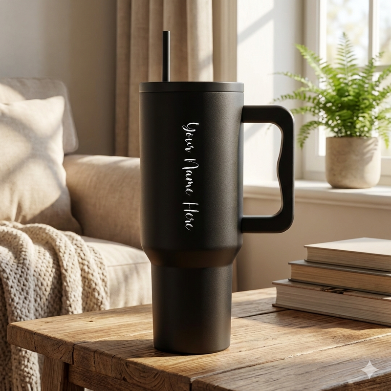 Customized Premium Stainless Steel Straw Tumbler (1200 ml) | Personalized Gift