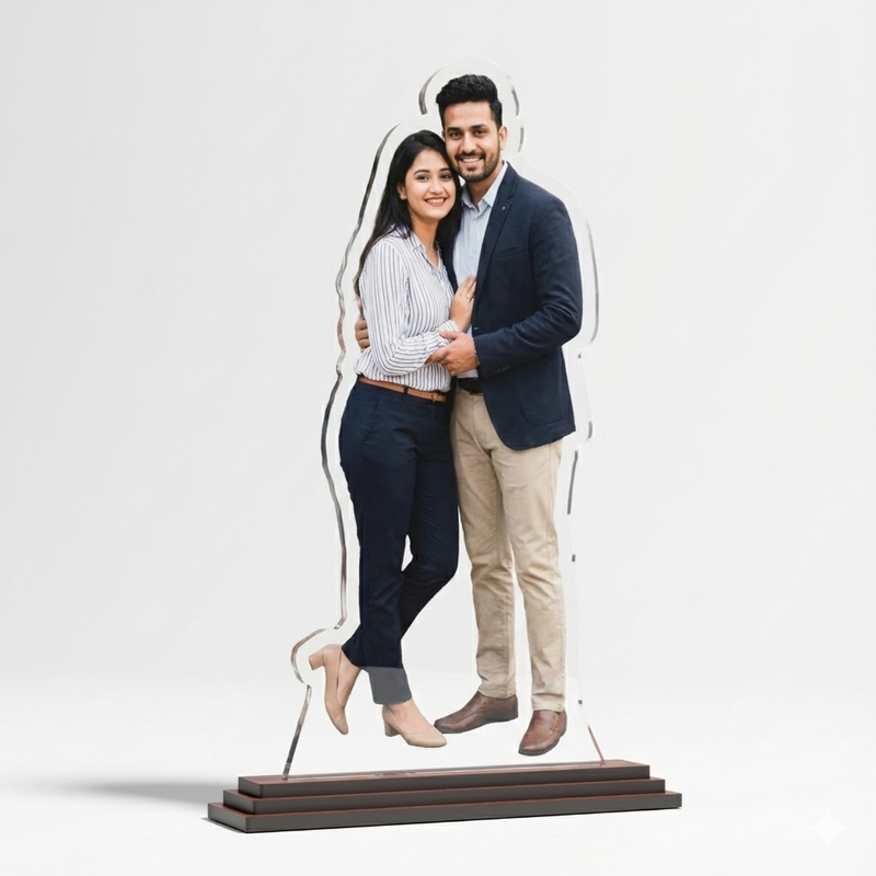 Custom Acrylic Couple Photo Cutout (6x8) | Personalized Table Top Gift