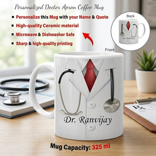 Customized Doctor's Desk Set: Pen, Pen Stand with Coffee Mug.