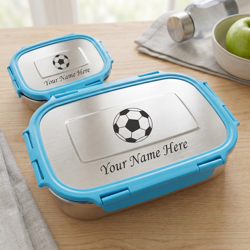 Customized Kids Lunch Box with Name and Cartoon Character Engraved.