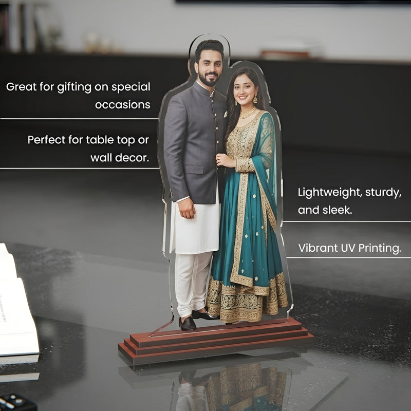 Custom Acrylic Couple Photo Cutout (6x8) | Personalized Table Top Gift