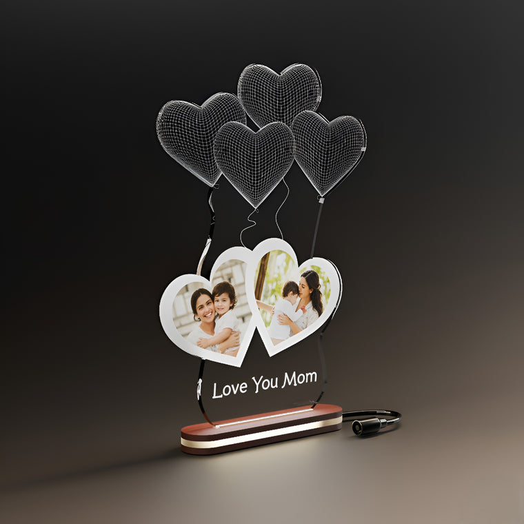 Acrylic LED Photo Frame with Heart Design – Perfect Gift for Couples on Valentine’s, Anniversary & Wedding